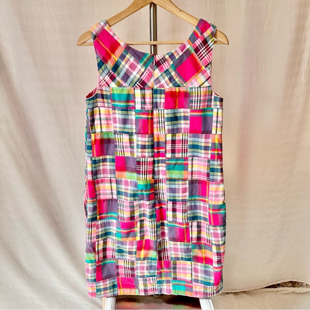 Talbots Madras Patchwork Dress Sleeveless Size 4 Cotton Lined - Picture 4 of 12